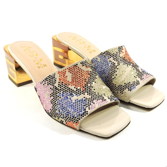 ALESSANDRO DI MARIA 🇮🇹 WOMEN'S BEIGE SUEDE SUMMER FASHION MULES - Picture 2 of 8